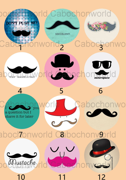 Various Mustache Cabochon Collection CW0165