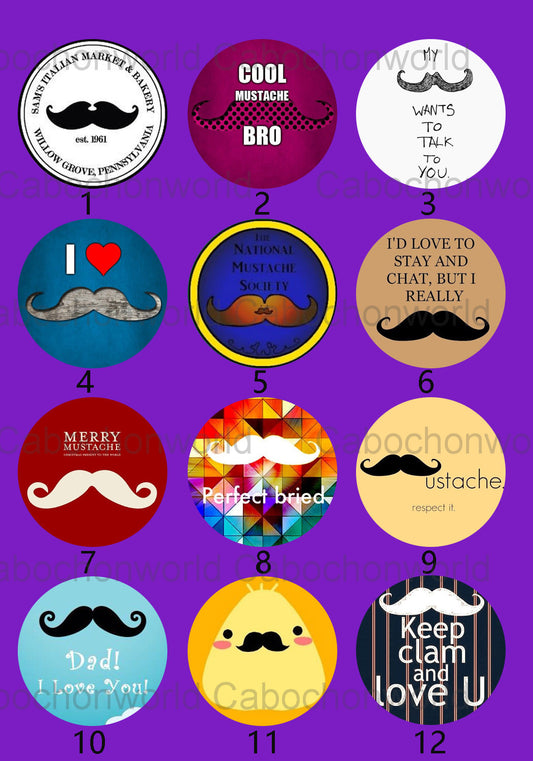 Various Mustache Cabochon Collection CW0168