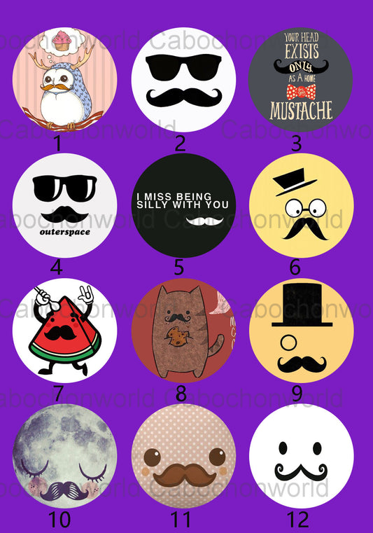 Various Mustache Cabochon Collection CW0169