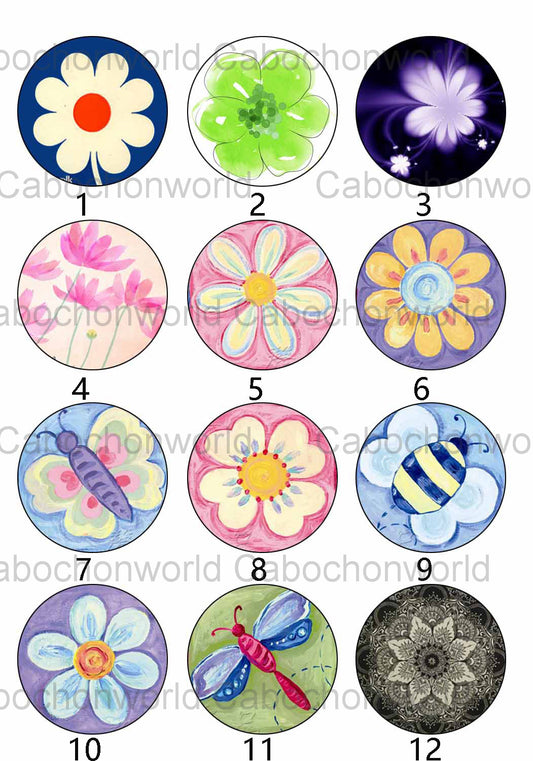 Floral Painting Cabochon Collection CW0173