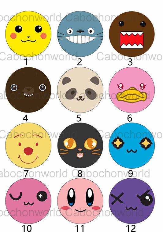 Cartoon Animal Face Cabochon Collection CW0219