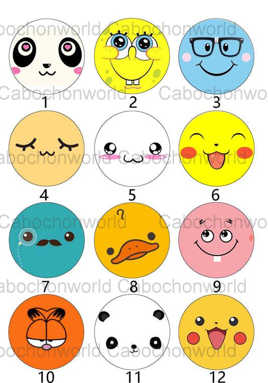 Cartoon Animal Face Cabochon Collection CW0220