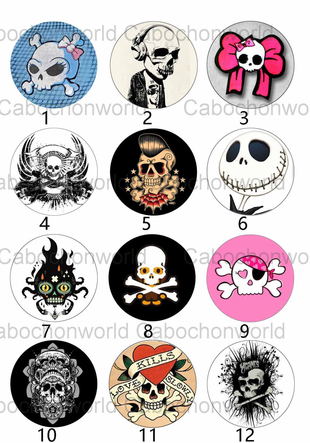 Various Skull Cabochon Collection CW0237