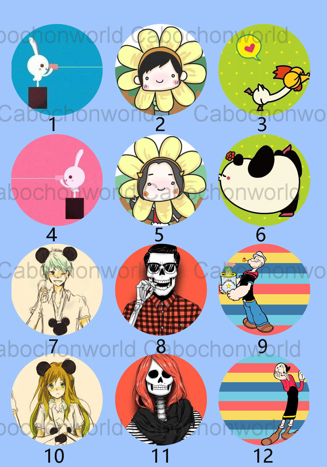 Various Cartoon Charactor Cabochon Collection CW0293