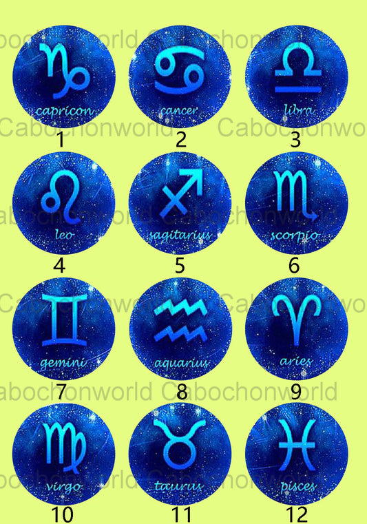 Zodiac Symbol Cabochon Collection CW0294