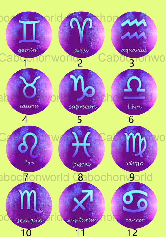 Zodiac Symbol Cabochon Collection CW0295