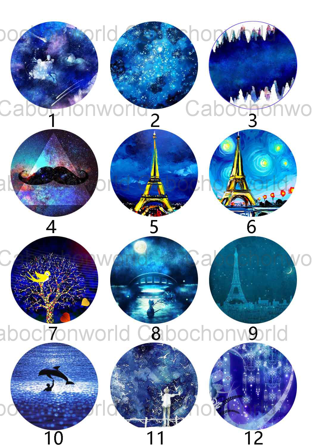 Various Night View Cabochon Collection CW0296