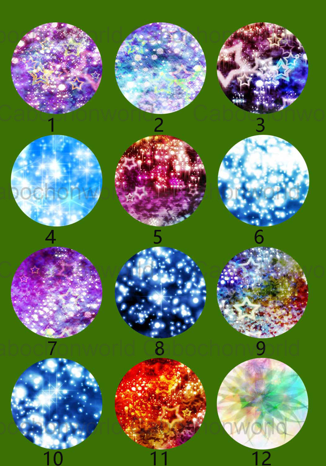 Sparkle Pattern Cabochon Collection CW0320