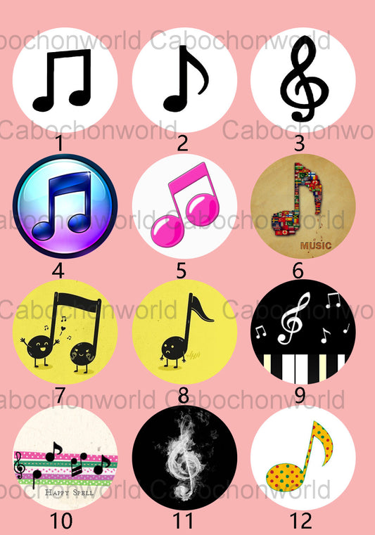 Collection de cabochons de signe de musique CW0324