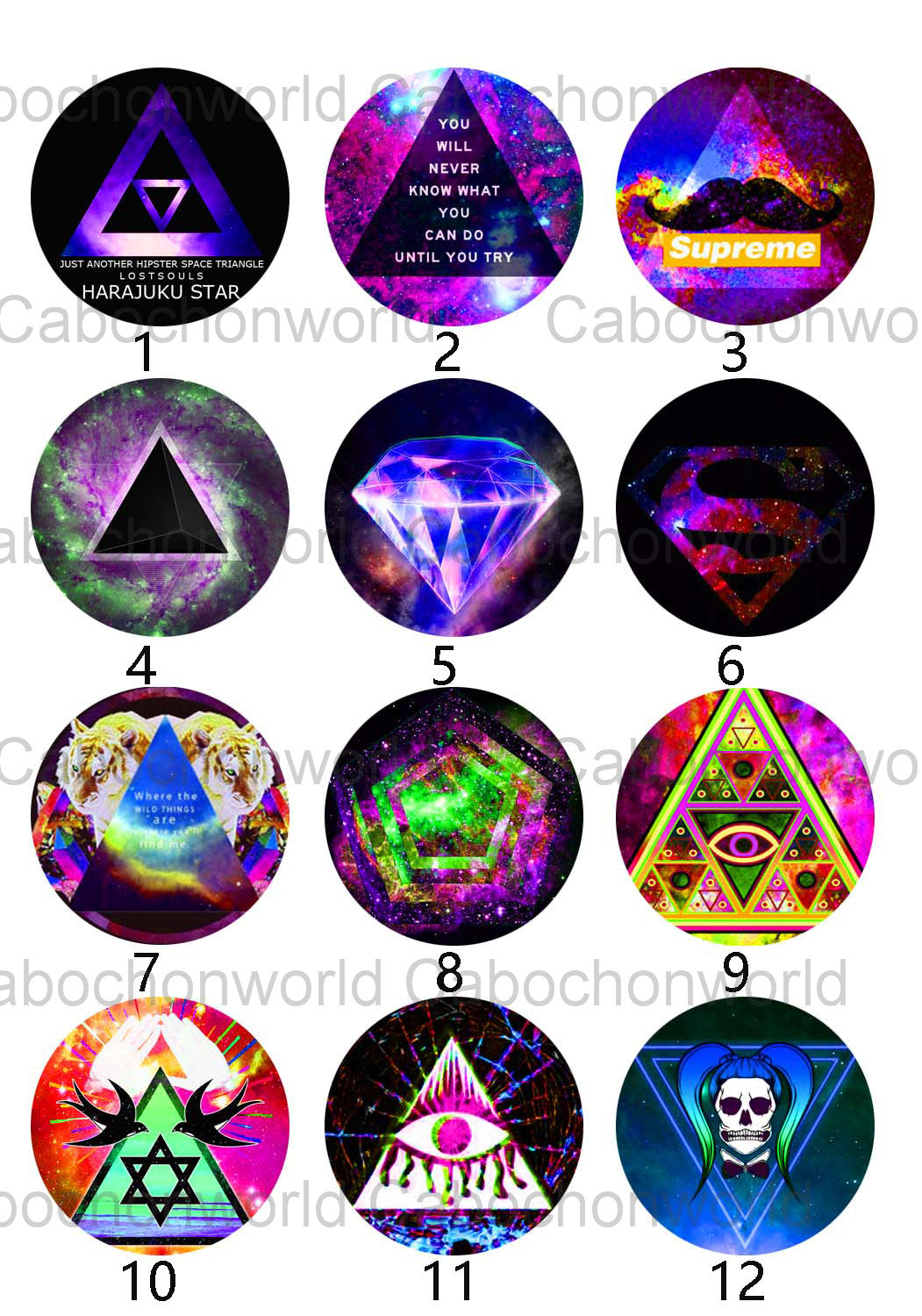 Colorful Triangle Cabochon Collection CW0328