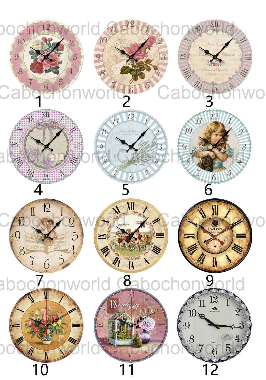 Clock Dial Plate Cabochon Collection CW0336