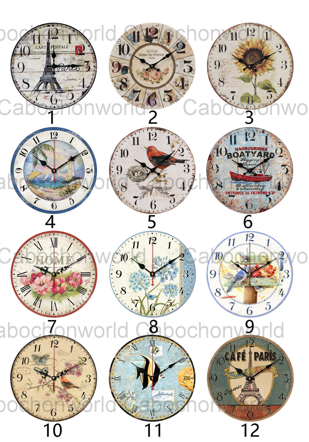 Clock Dial Plate Cabochon Collection CW0337