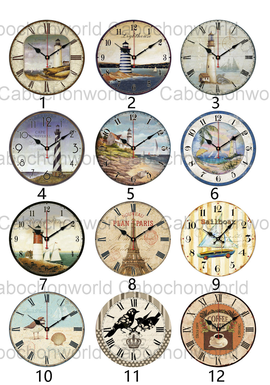 Clock Dial Plate Cabochon Collection CW0339