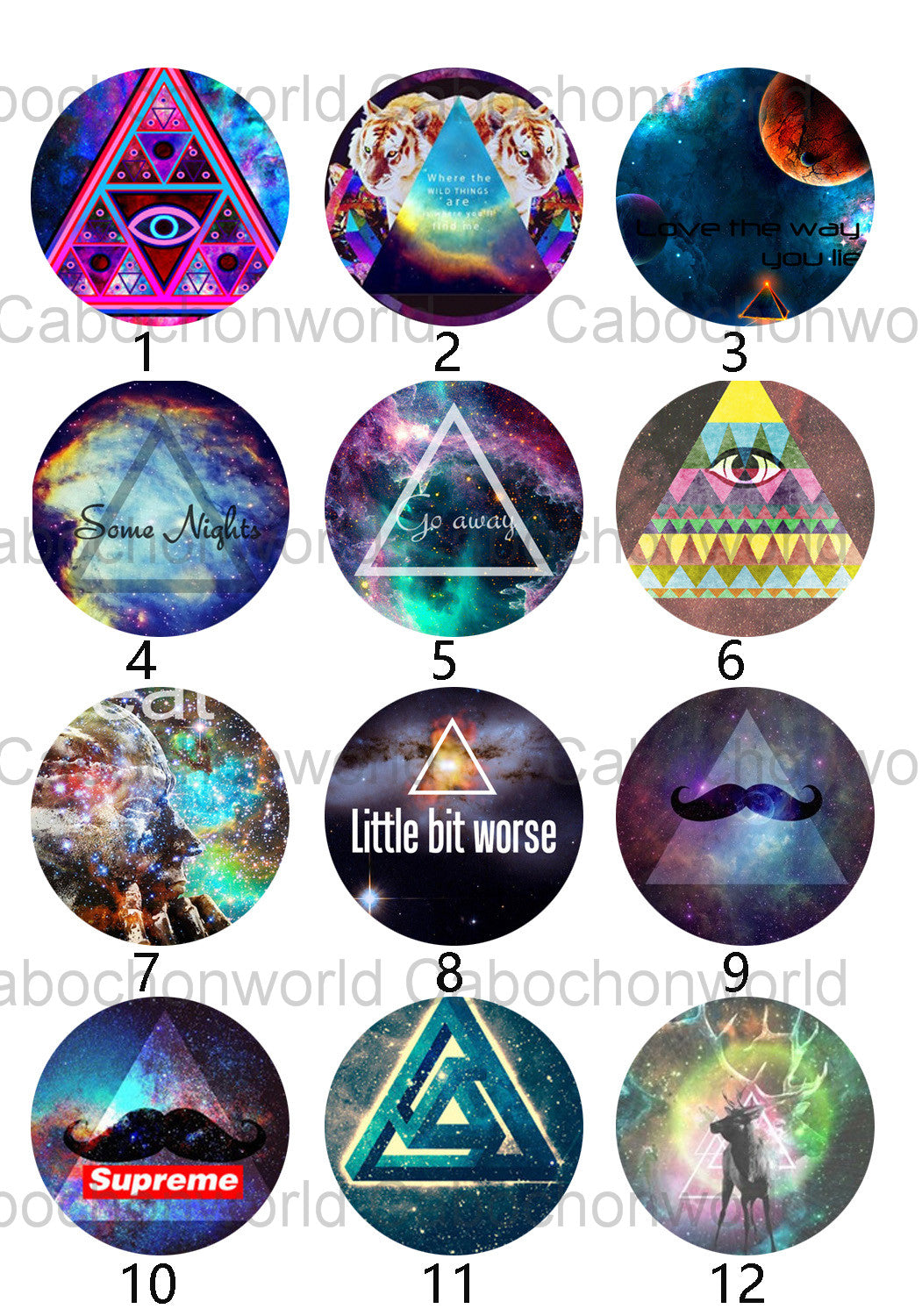 Collection de cabochons Triangle Magique CW0347