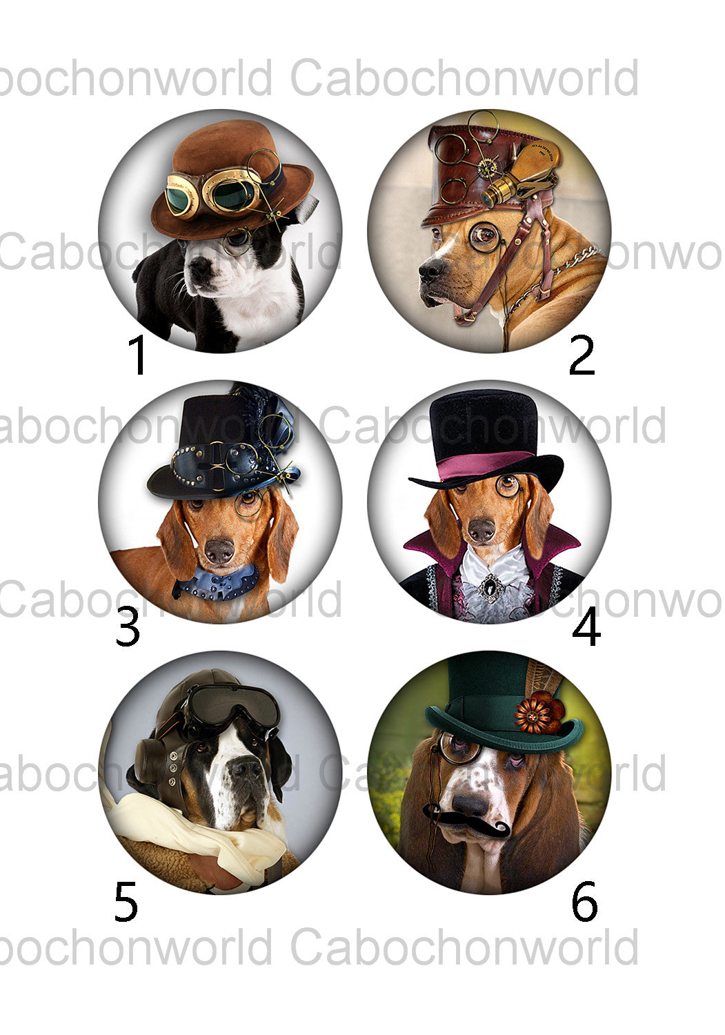 Dog in Hat Cabochon Collection CW0368