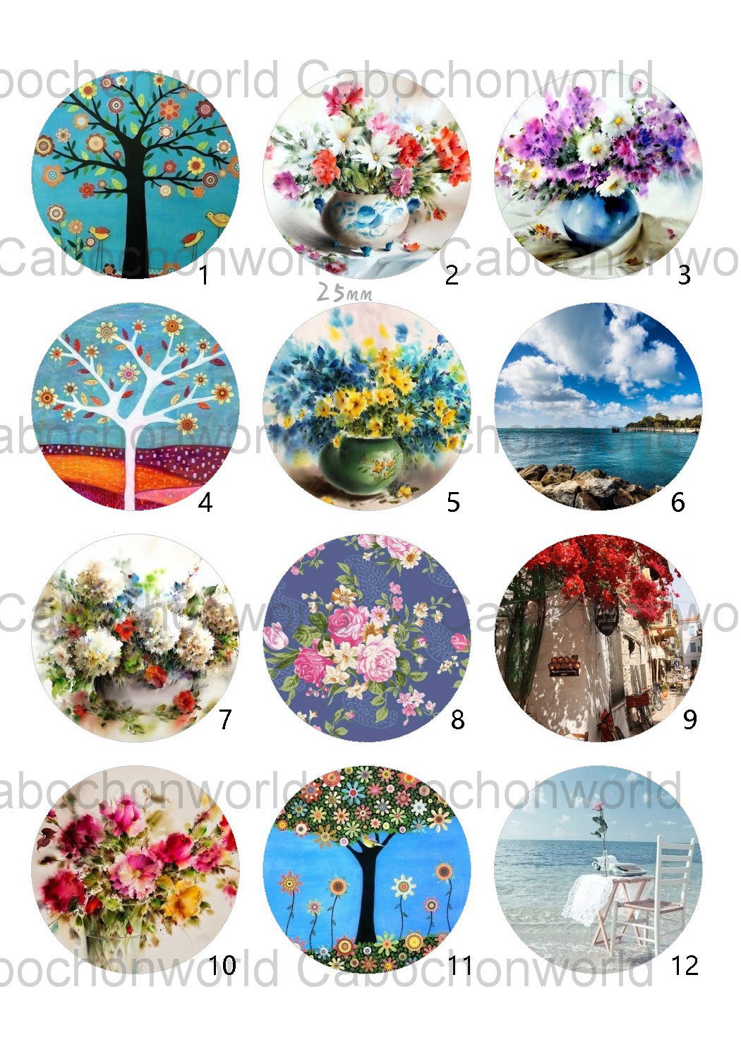 Beautiful Flower Cabochon Collection CW0412