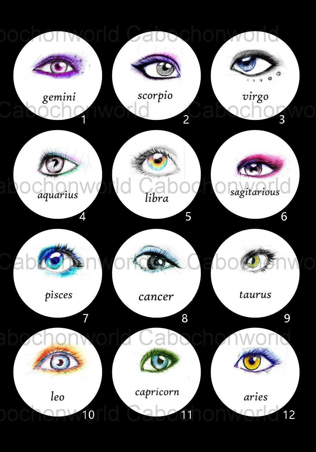 Eye Shadow Zodiac Cabochon Collection CW0416