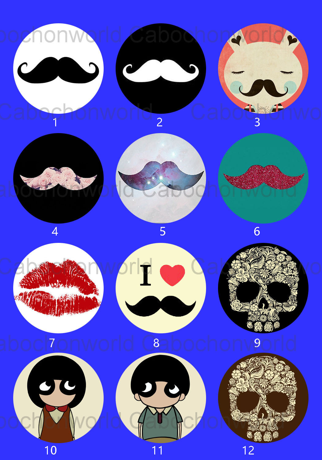 Mustache Cabochon Collection CW0432