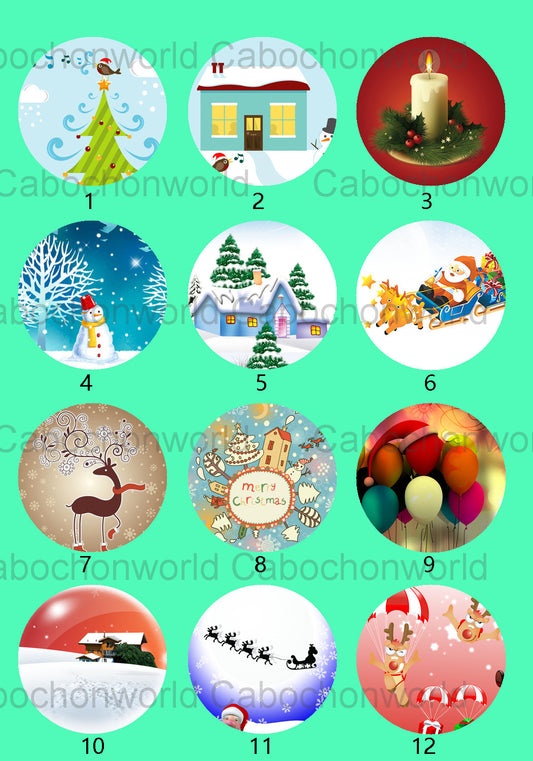 Christmas Themed Cabochon Collection CW0489