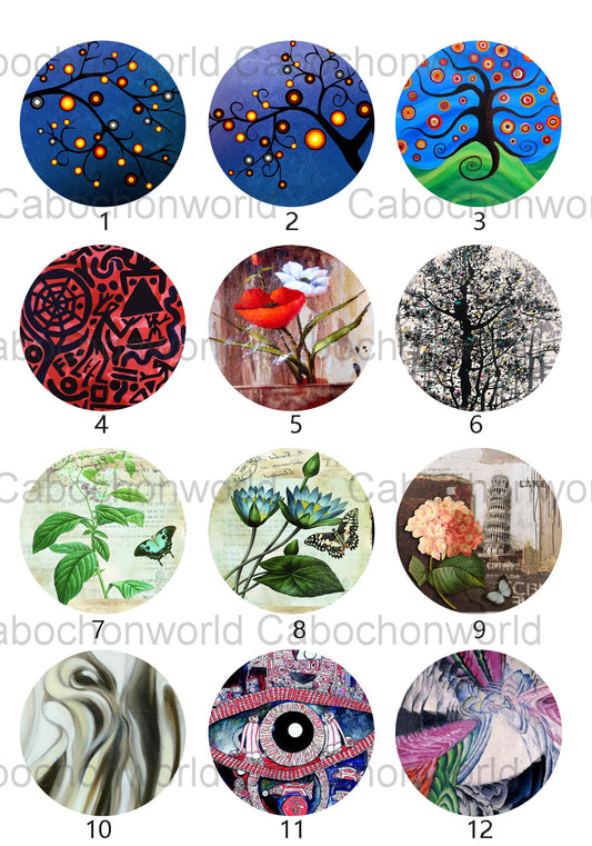 Flower Painting Cabochon Collection CW0520