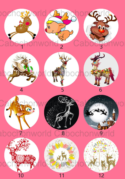 Christmas Reindeer Cabochon Collection CW0521