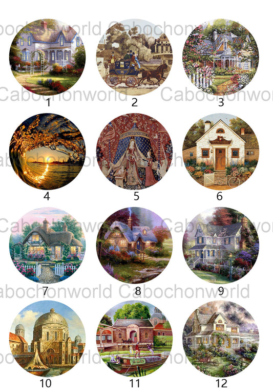 Cabin House Painting Cabochon Collection CW0524