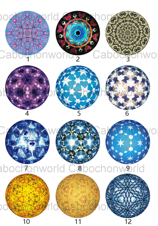 Kaleidoscope Pattern Cabochon Collection CW0533