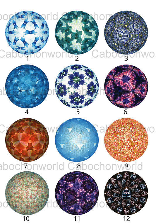 Kaleidoscope Pattern Cabochon Collection CW0534