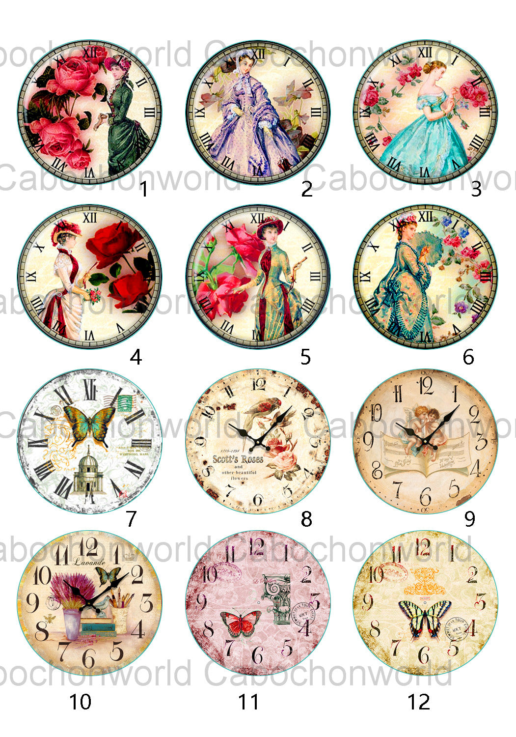 Clock Dial Plate Cabochon Collection CW0548