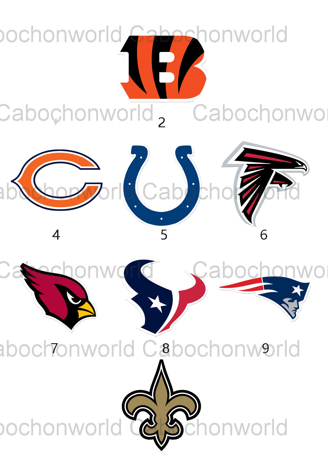 NFL-Team-Logo-Cabochon-Kollektion CW0564