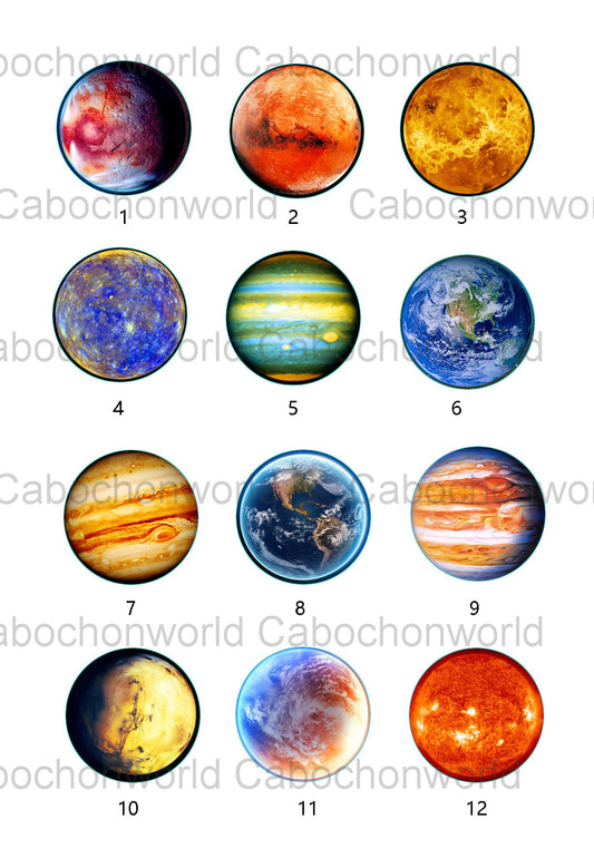 Planet in Solar System Cabochon Collection CW0576