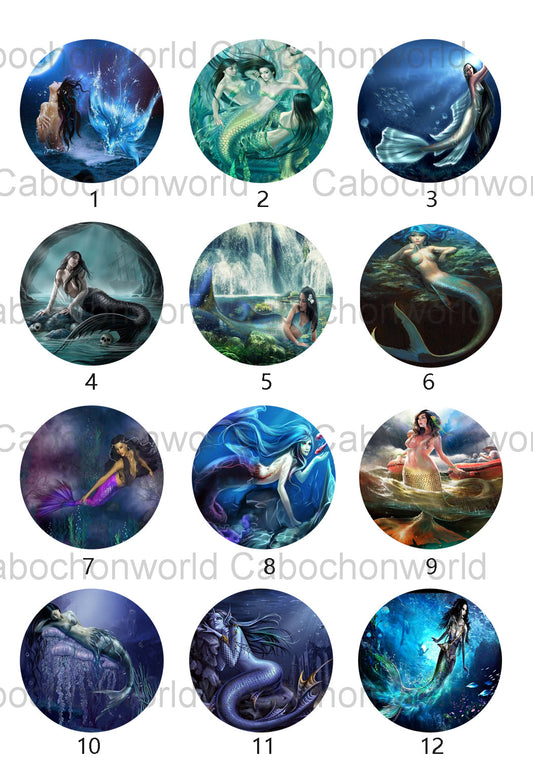 Mermaid Painting Cabochon Collection CW0594