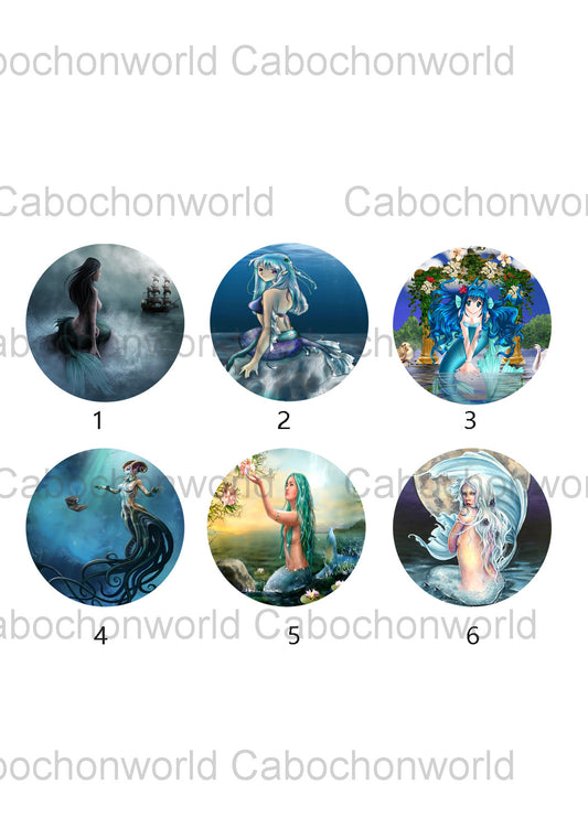 Mermaid Painting Cabochon Collection CW0596