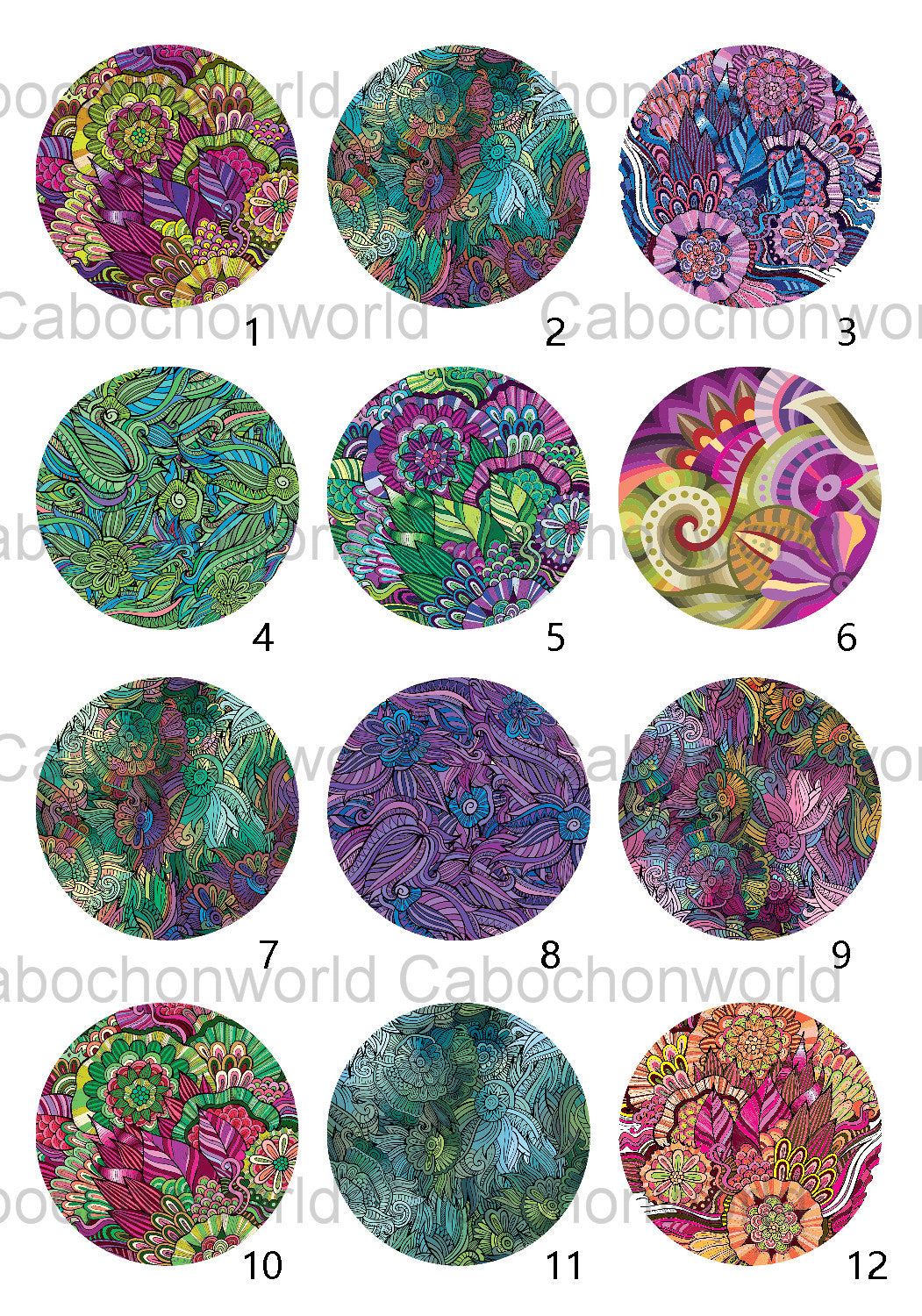 Collection de cabochons de peinture de fleurs CW0615