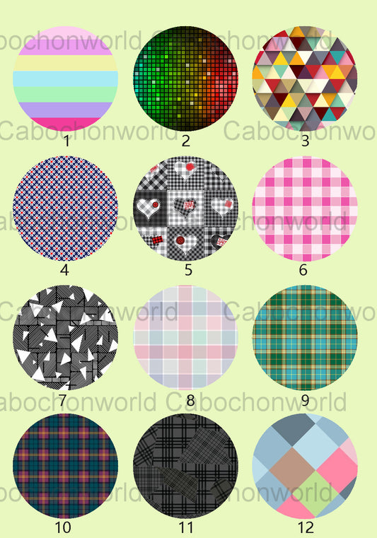 Colorful Plaid Cabochon Collection CW0638