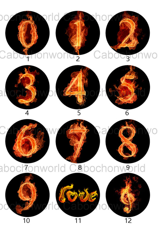 Fire Number Cabochon Collection CW0652