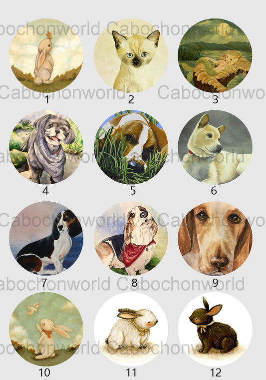 Animal Painting Cabochon Collection CW0690