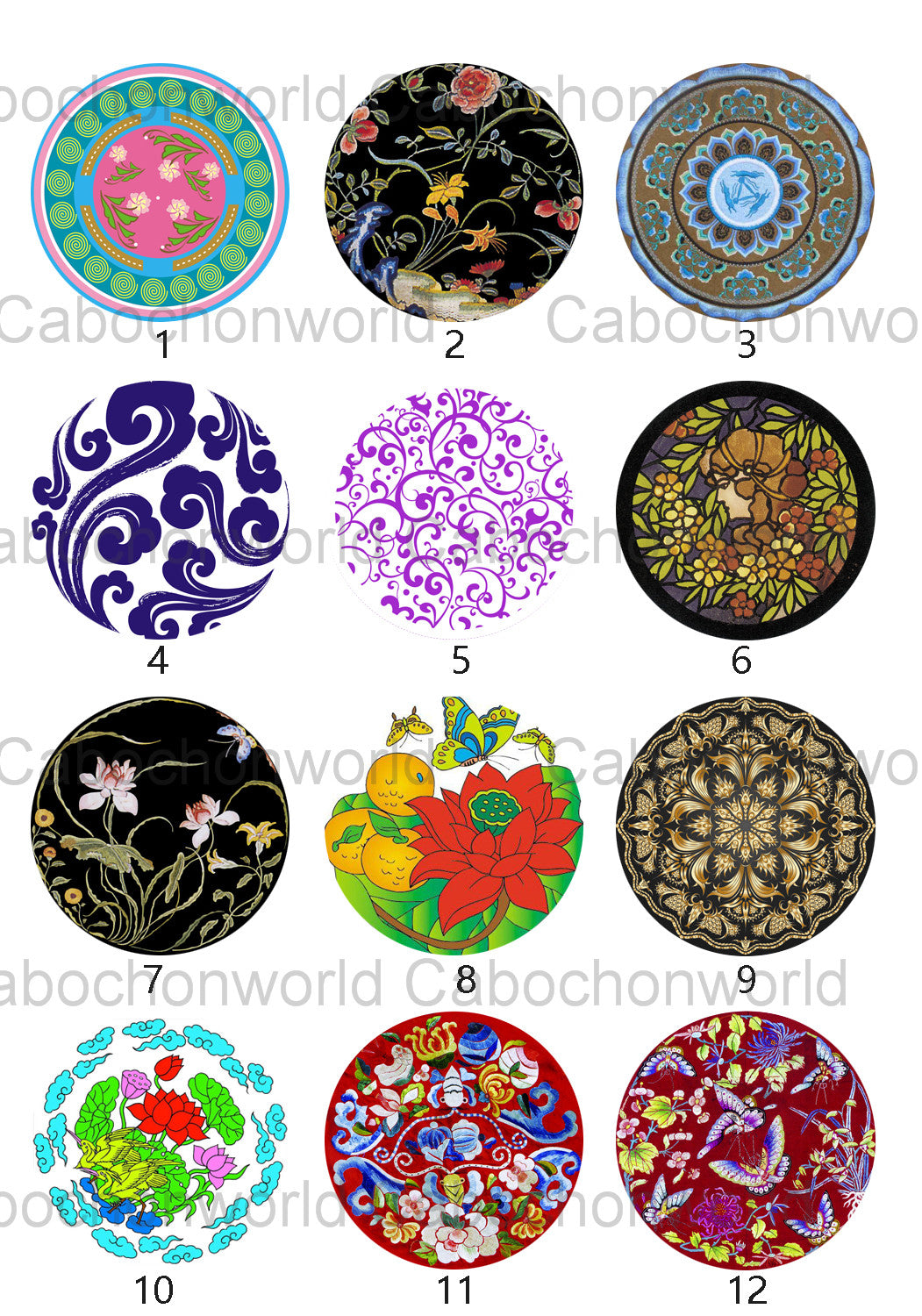 Flower Painting Cabochon Collection CW0693