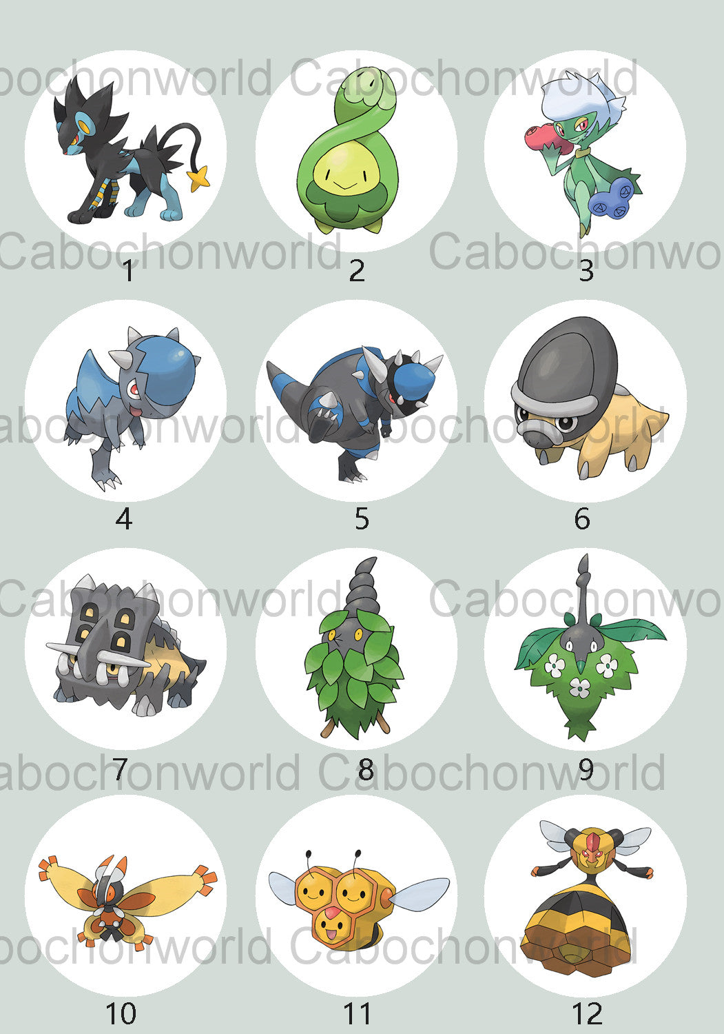 Collection de cabochons Pokémon CW0729