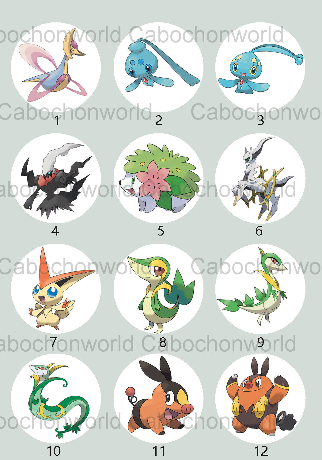 Collection de cabochons Pokémon CW0736