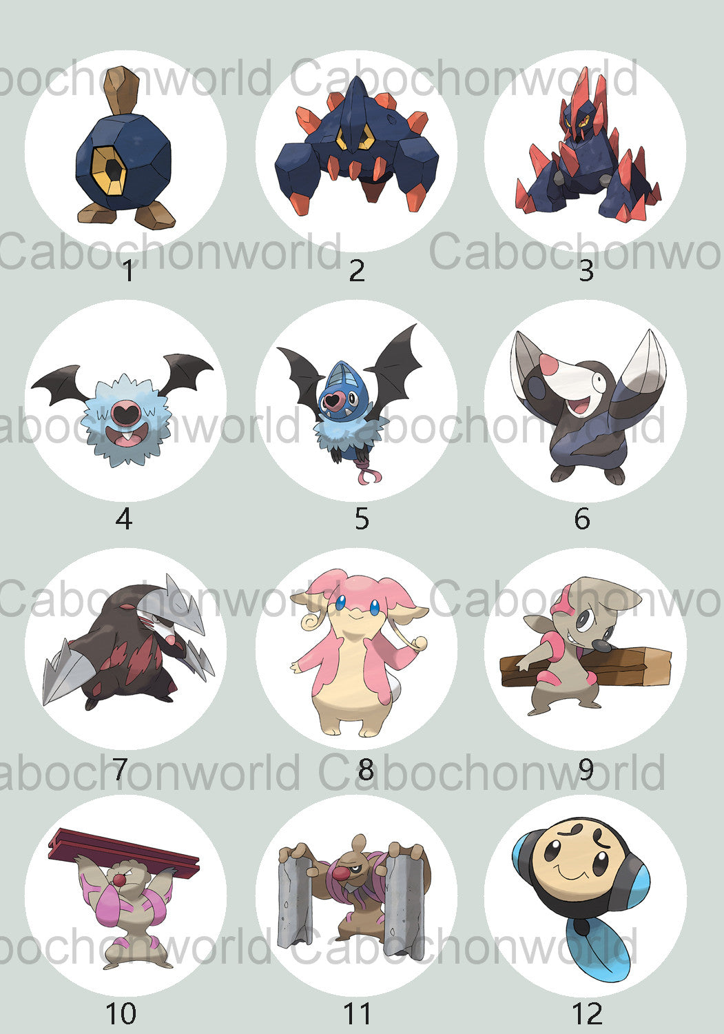 Collection de cabochons Pokémon CW0739