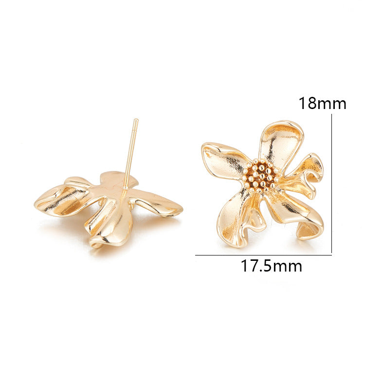 4 boucles d'oreilles à tige florale 14K GF Earing