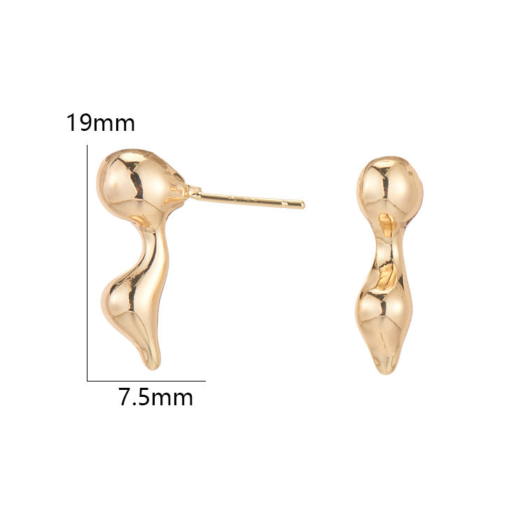 4 boucles d'oreilles à tige fondantes 14K GF Earing