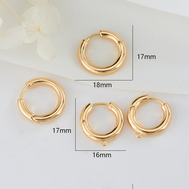 4 boucles d'oreilles créoles rondes unies 14K GF Earing