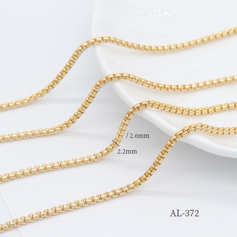 2 Meters Cubic Thin Box Chain 14K GF