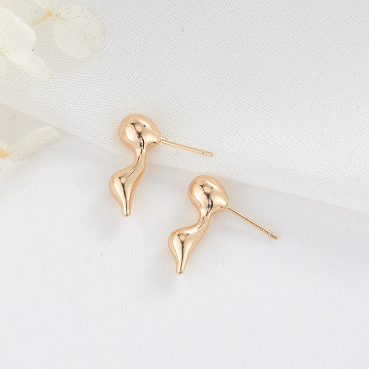 4 boucles d'oreilles à tige fondantes 14K GF Earing