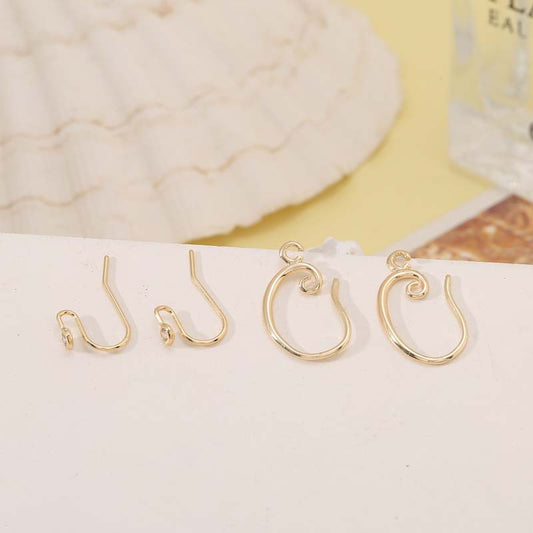 4 Plain Circle Hook Earrings 14K GF Earing