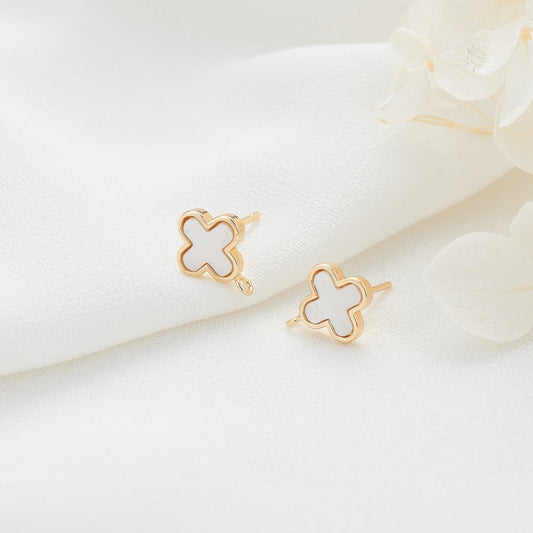 4 boucles d'oreilles croisées avec boucle en résine ornée de fil d'oreille 14K GF