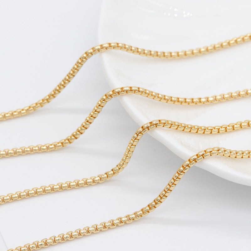 2 Meters Cubic Thin Box Chain 14K GF