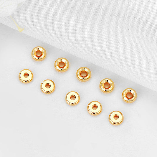 10 Tiny Flat Roundelle Bead Piece 14K GF Copper Charm Bead Spacer 5mm